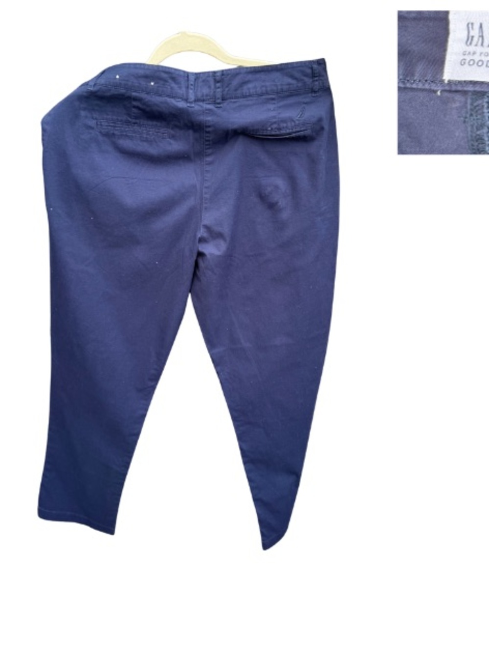 GAP Navy Cropped Straight-Leg Women's Navy Khakis